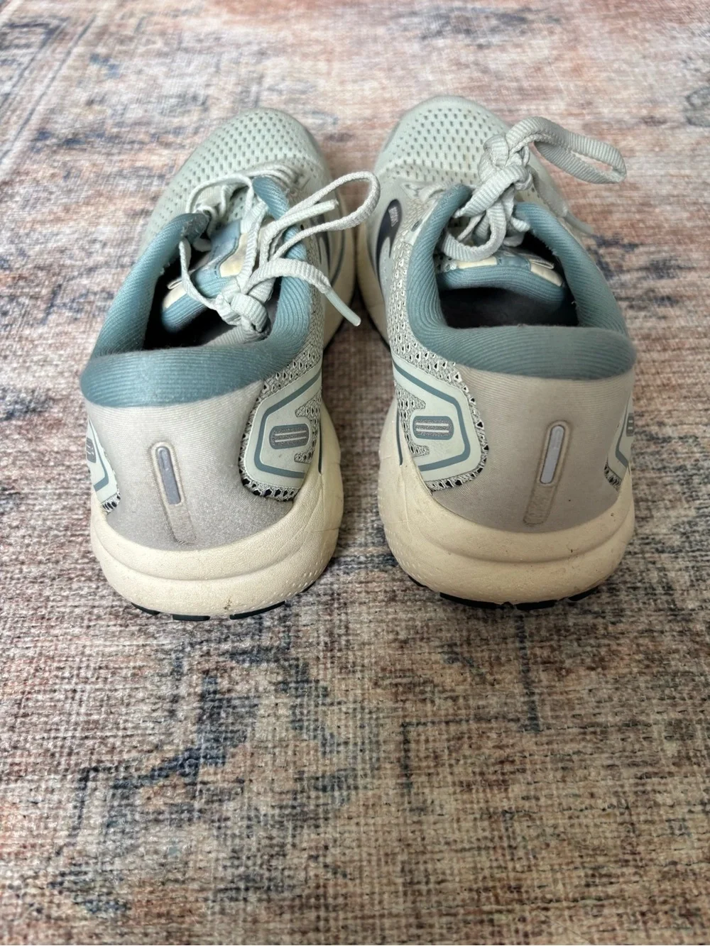 Brooks Ghost Running Shoes - Beige with Teal/Navy Accents - Picture 6 of 14
